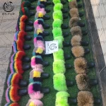 Factory hot sale ladies fur slides women fox PVC sole slippers for indoor
