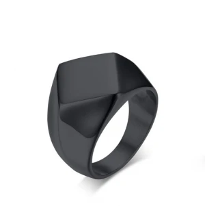 Factory supply discount price custom black man stainless steel base stamped ring