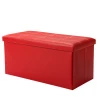 Factory Wholesale multifunctional Collapsible leather colorful stool shoe storage ottoman stool