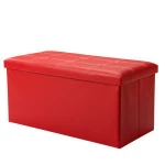 Factory Wholesale multifunctional Collapsible leather colorful stool shoe storage ottoman stool