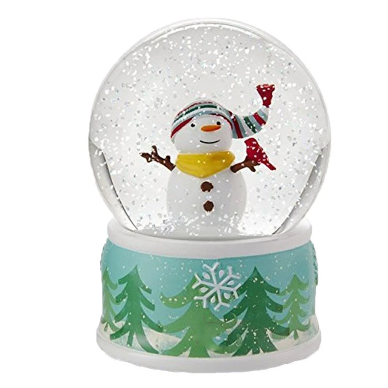 Fantasy Resin Snowman Figurine Water Globe Home Decor