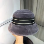 Fashion Elegant Designer Winter Autumn Fur Bucket Hats for Women