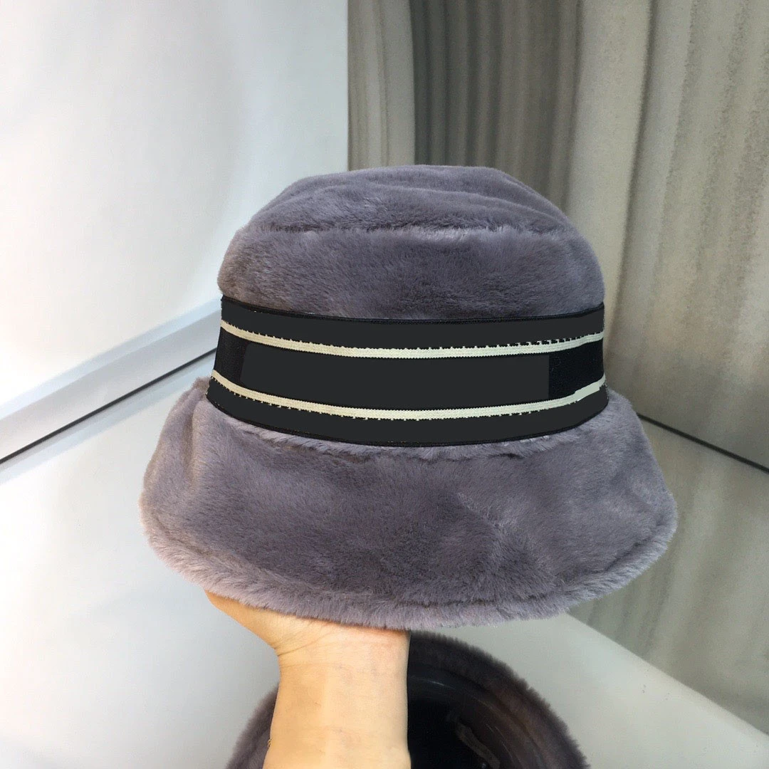 Fashion Elegant Designer Winter Autumn Fur Bucket Hats for Women
