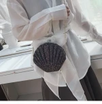 Fashion handbags rhinestones clutch purse glitter shell evening bag Sequins wedding dinner shell chain bag