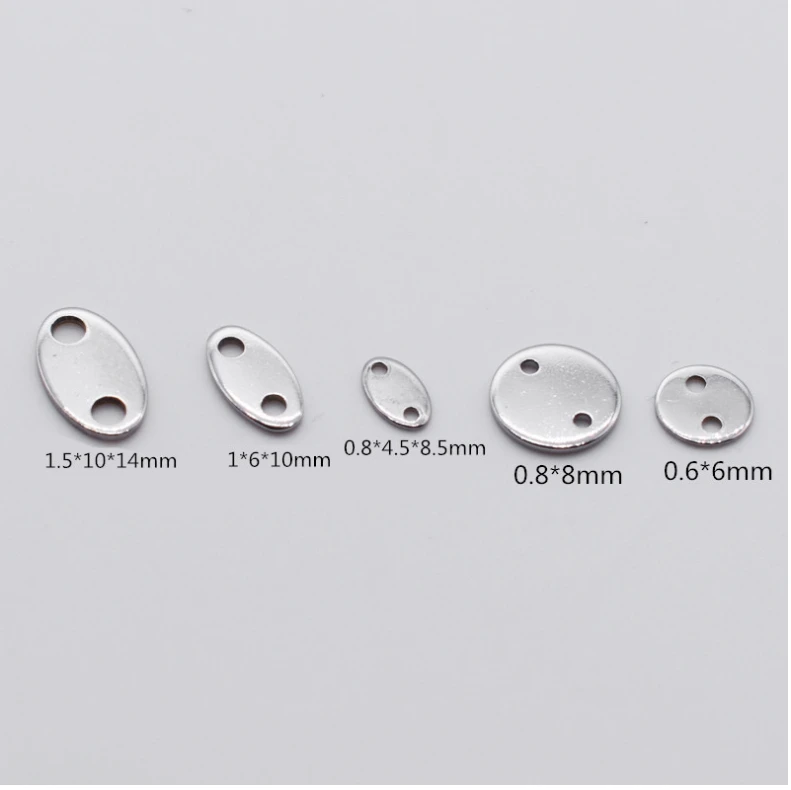 Fashion  Jewelry Stainless Steel Blank Oval Round Shape Bracelet Necklaces Round Connector Charms Accessories DIY  Metal Parts