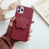 Fashion luxury brand silicone 3d flower mirror phone cases for iphone 11 12 12 pro max 3d silicone case