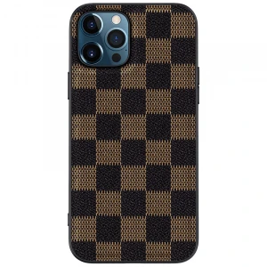 Fashion Shockproof Soft Silicone Geometric Lattice Pattern PU Leather Case For iPhone 12 11 Pro Max Mini X XS XR 7 8 Phone Cover