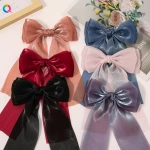 Fashion Spring New Ribbon Candy Color Hair Clips Bowknot Satin Barrettes Hairpins Hair Clips Hair Accessories