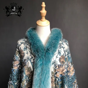 Fashion Style cashmere shawl scarf with fur real blue fox fur trim cape silk shawl