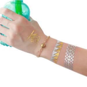 Flash Hand Jewelry Silver Foil Metallic Waterproof Temporary Tattoo