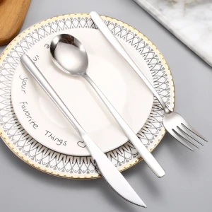 Food grade Travel Flatware 18/8 Stainless Steel Metal Cutlery Set Korea Silverware Dinner Knife Spoon Fork