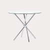 Free sample  luxury furniture round stainless steel table dinner table set
