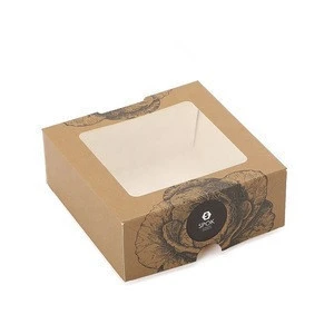 Fruit Vegetable Various Size Salad Box With Window Bamboo Food Box