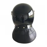Full face pc convex visor anti riot helmet with gas mask
