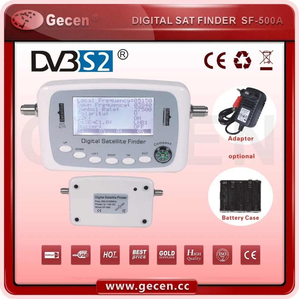 Gecen DVB-S2 Digital Satellite Finder Meter Model SF-500