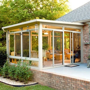 Glass prefab aluminum house design for house room garden price