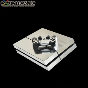 Glossy Silver Protective Vinyl Skin Decal Cover for PS4 Console DualShock 4 Controller Sticker