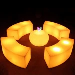 glowing led light snack bar chair for outdoor garden