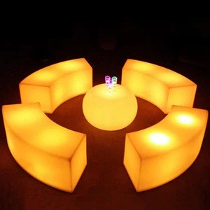 glowing led light snack bar chair for outdoor garden