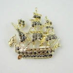 Gold rhinestone crown brooch jewelry , wholesale brooch, costume dress crown brooch 2016