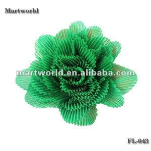Green satin mesh flowers for garment for shoes for hat other garment accessories(FL-043-P)