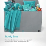 Grey non-woven fabric foldable and stackable sturdy toy storge box toy organizer storage box for clothes