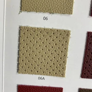 Guangzhou factory sell all types of suede backing leather material product for car seat cover with perforated hole on surface