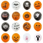 Halloween Printed Latex Balloon Halloween Balloons 12 Inch Pumpkin Bat Ghost Skull Specter Spider Web Balloons