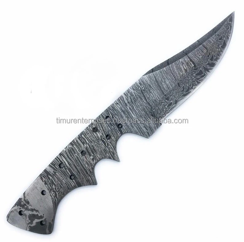 HAND FORGED DAMASCUS STEEL BLANK BLADE KNIFE FIXED BLADE KNIFE DAMASCUS KNIFE B-01