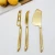 Import handmade forged copper flatware stainless steel gold matt silver long cheese  knife from China