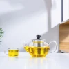 Handmade High Borosilicate 500ml Clear Glass Teapot Set Custom Tea Pot Glass With Infuser