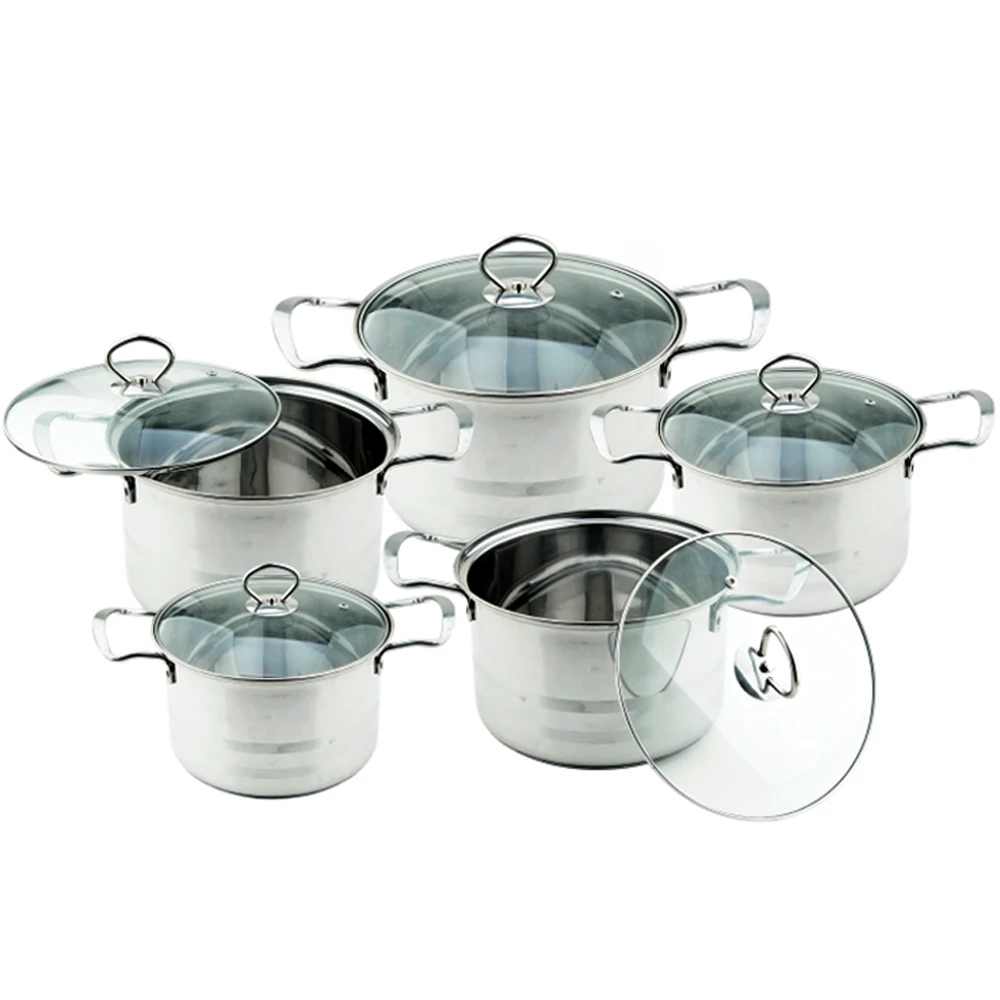 HanFa 10pcs double handle stainless steel non-stick induction cookware set