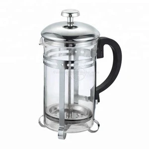 Heat Resistant Borosilicate Glass Stainless Steel Double Mesh French Press Coffee & Tea Maker