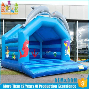 Heavy duty inflatable moonwalk large dolphin inflatable castle