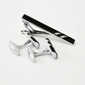 Heyco high quality custom pattern enamel tie clip and cuff links set