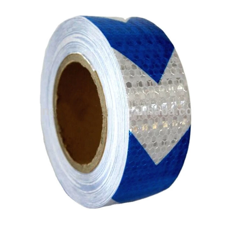 High Intensity Blue/white HoneyComb Type Roadway Safety Materials Arrow PVC Reflective tape