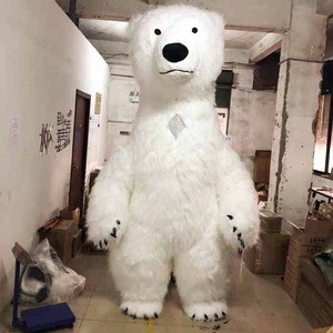 High quality CE 2M/2.6M/3M plush Inflatable Animal Panda and Bear Mascot Costume For Adults