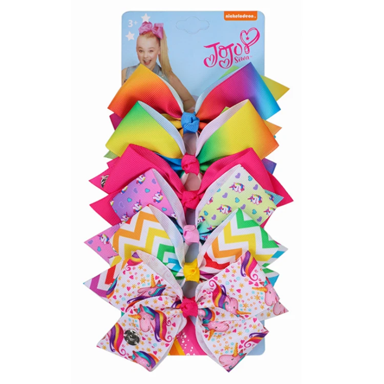 High quality girls grosgrain hair bow clips accessories jojo siwa bows with clip for sale