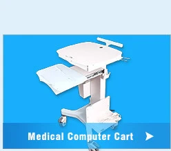 High quality Medical workstation trolley for Laptop, computer cart, hospital and medical mobile desktop laptop cart supplier