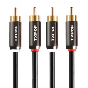 High quality metallic audio cable rca plug to rca plug audio &amp; video speaker cable