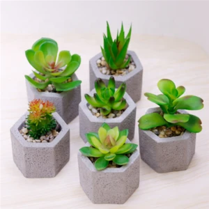 High Quality Mini Succulent Artificial Plant Cement Pot