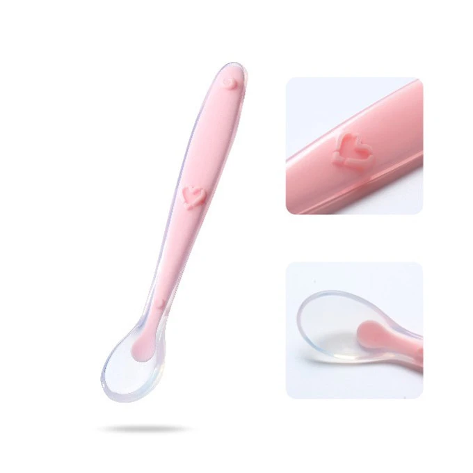 High Quality Products BPA Free  Safety Soft Silicone Baby Feeding Spoon