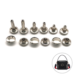High quality round different size leather double cap stainless steel studs rivet