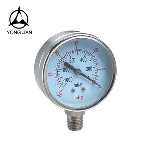 High Quality Stainless Steel Connection chrome plated Brass Movement Mpa Low Pressure Gauge