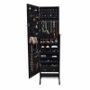 High quality white floor armoire jewelry wardrobe with full length mirror