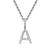 Hip hop trumpet 26 english alphabet necklace copper micro pink diamond zircon letter necklace pendant