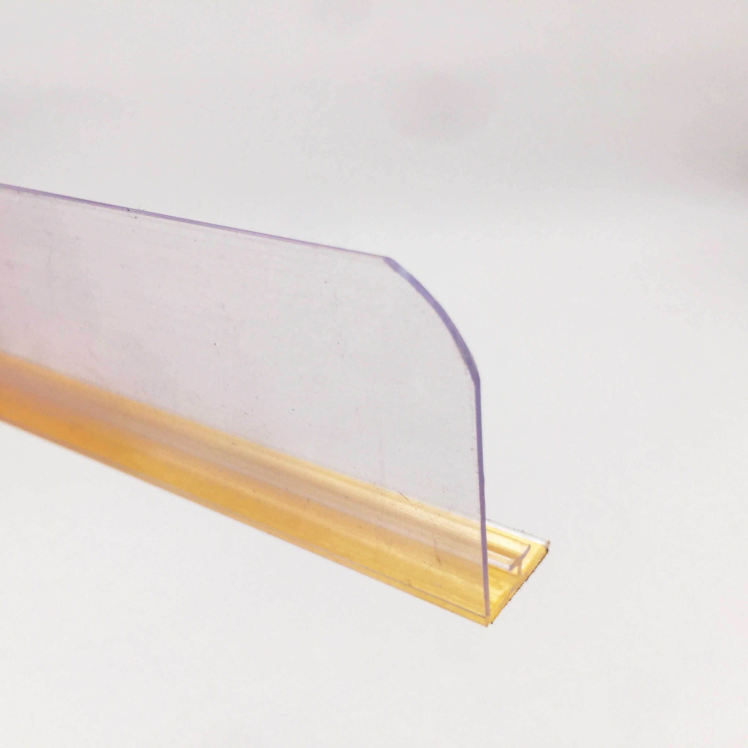 Hiplastics manufacture  custom adhesive data strip clear sign holder for supermarket