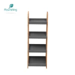 Home Decoration Standing Bamboo Shower Shampoo Caddy Rack Custom Bathroom Shelf