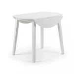Home Kitchen Dinning Room Furniture Set Modern White Wood Wooden Folding Drop Leaf Foldable Round Dining Table