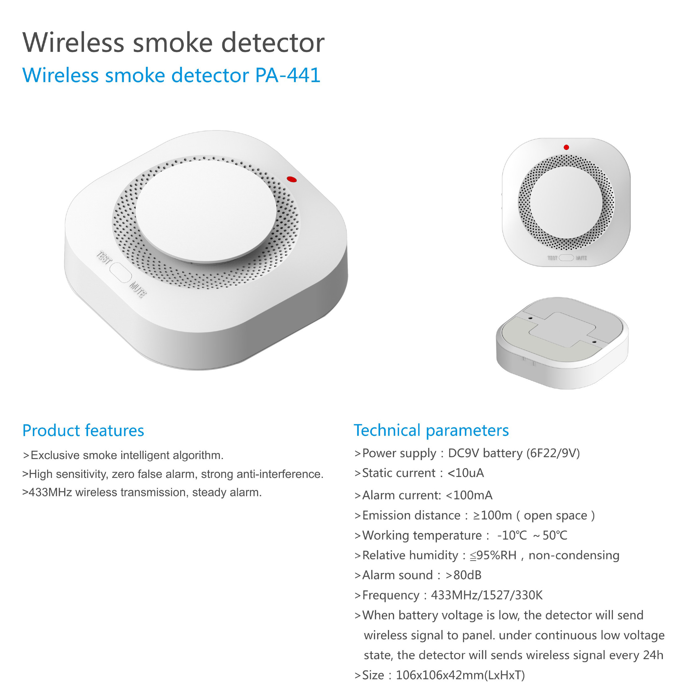Buy Home Security Smart Wireless Independent Smoke Fire Detector Alarm ...